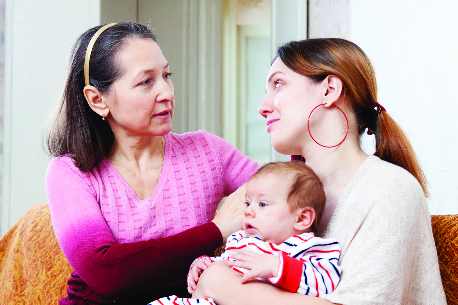 mom and baby with grandmother