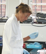 Female researcher in lab