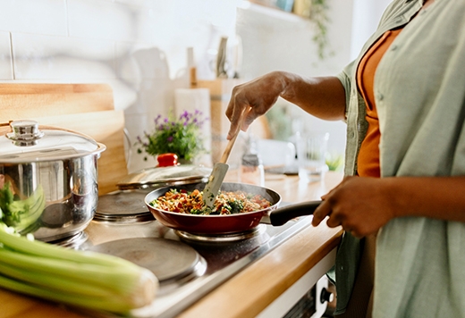 woman cooking a meal